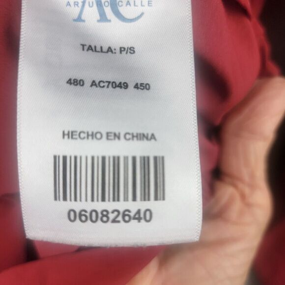 Arturo Calle Actitud Chaqueta Track Jacket Small Red Full Zip Pockets Anchor - Picture 12 of 16